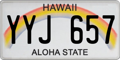 HI license plate YYJ657