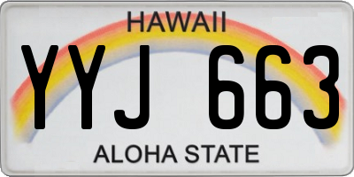 HI license plate YYJ663