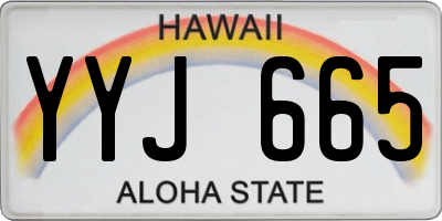 HI license plate YYJ665