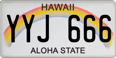 HI license plate YYJ666