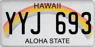 HI license plate YYJ693