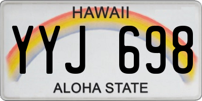 HI license plate YYJ698