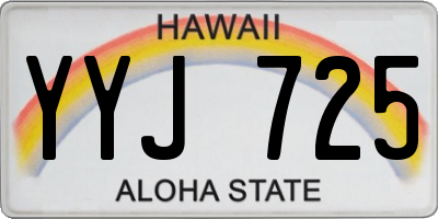HI license plate YYJ725