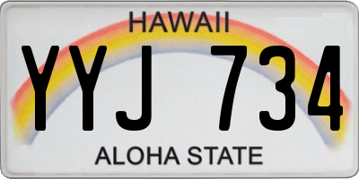 HI license plate YYJ734