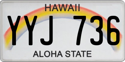 HI license plate YYJ736
