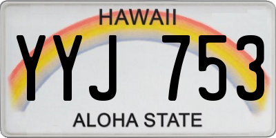 HI license plate YYJ753