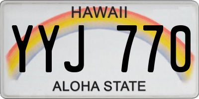 HI license plate YYJ770