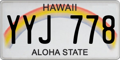 HI license plate YYJ778