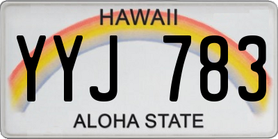 HI license plate YYJ783