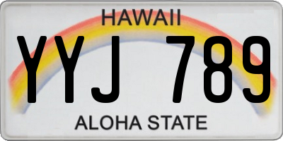 HI license plate YYJ789