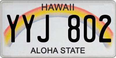 HI license plate YYJ802