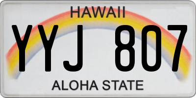 HI license plate YYJ807