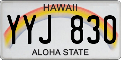HI license plate YYJ830