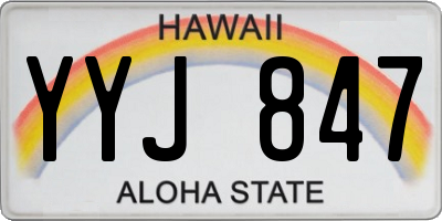 HI license plate YYJ847
