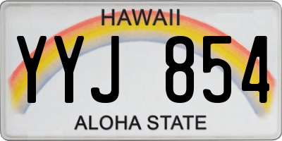 HI license plate YYJ854