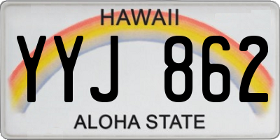 HI license plate YYJ862