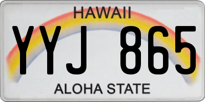 HI license plate YYJ865