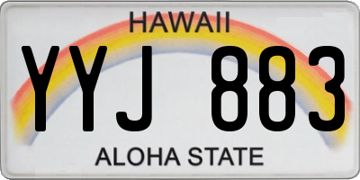 HI license plate YYJ883