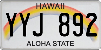 HI license plate YYJ892