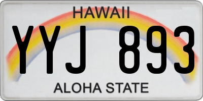 HI license plate YYJ893