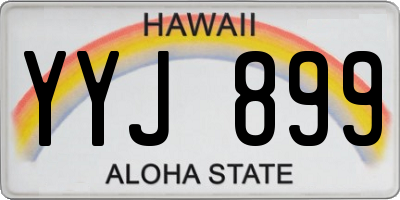 HI license plate YYJ899