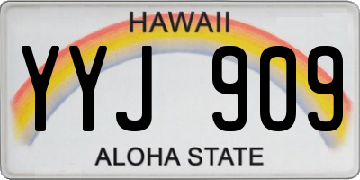 HI license plate YYJ909