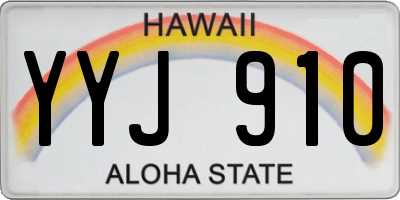 HI license plate YYJ910