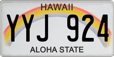 HI license plate YYJ924