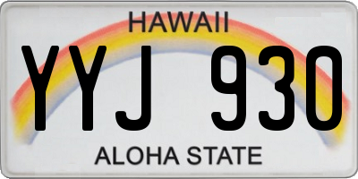 HI license plate YYJ930