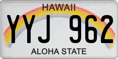 HI license plate YYJ962