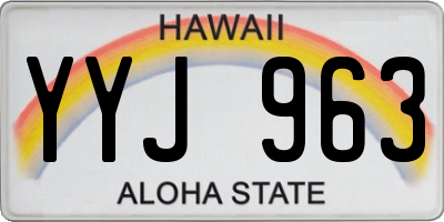 HI license plate YYJ963