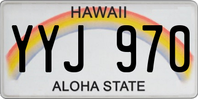 HI license plate YYJ970