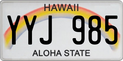 HI license plate YYJ985