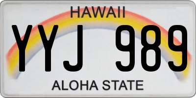 HI license plate YYJ989