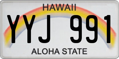 HI license plate YYJ991