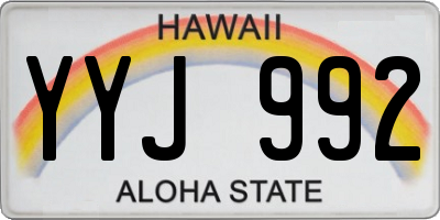 HI license plate YYJ992