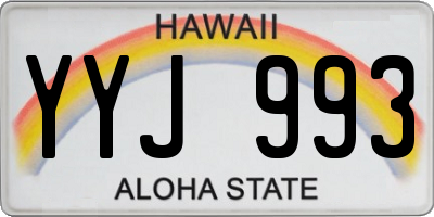 HI license plate YYJ993