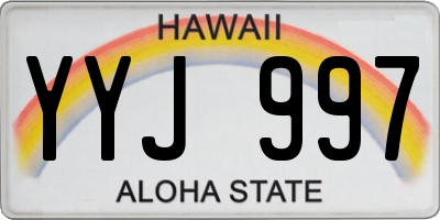 HI license plate YYJ997