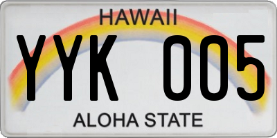 HI license plate YYK005
