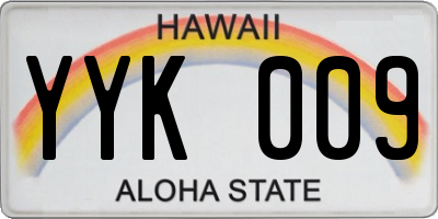 HI license plate YYK009
