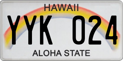 HI license plate YYK024