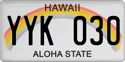 HI license plate YYK030