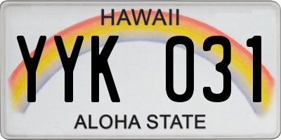 HI license plate YYK031