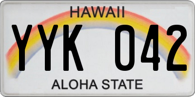 HI license plate YYK042