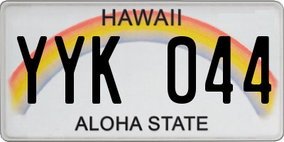 HI license plate YYK044