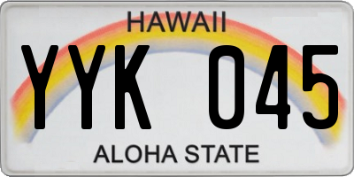 HI license plate YYK045