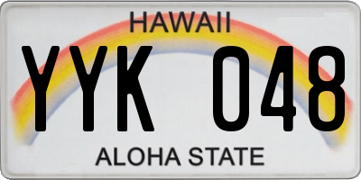 HI license plate YYK048