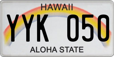 HI license plate YYK050