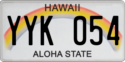 HI license plate YYK054