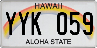 HI license plate YYK059